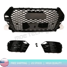 Front Bumper Cover Grill Side Honeycomb Black For AUDI RSQ3 2016 2017 2018