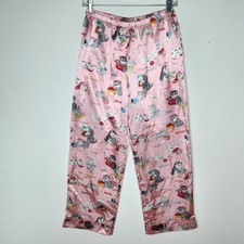 Nick  Nora Girls XL 14/16 Satin Pajama Pants Pink Cats Kittens Days Of Week
