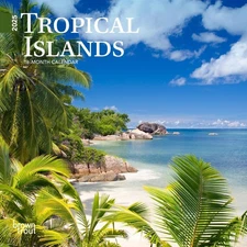 Tropical Islands | 2025 7 x 14 Inch Monthly Mini Wall Calendar |... 