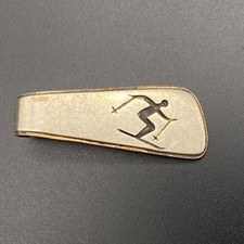Vintage Gusterman Ice Skiing Sterling Silver Tie Clip