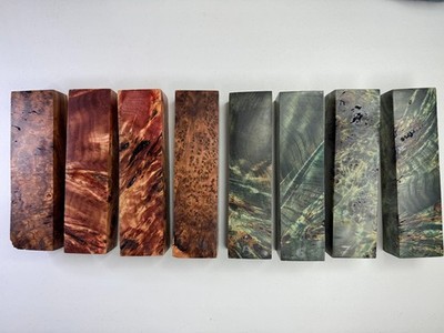 Premium Stabilized Poplar Burl Knife Scales Blank/Handle Block Collector Grade