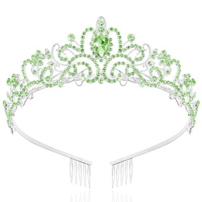 Crowns for Women, Queen Crystal Gold Silver Tiaras with 1 J  display picture 1