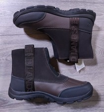 Lands End Boots Girls Medium Size 4 Brown All Weather Suede Pull On Shoes Kids