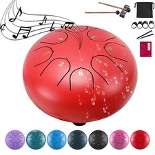 Rain Drum for Outside Garden, 8 Note 6 Inch Steel Tongue Drum, Chakra Drum fo...
