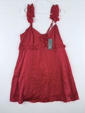 Wild Fable Womens Rosette Mini Babydoll Holiday Dress Red Size LARGE