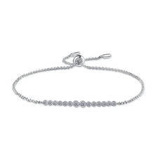 D VVS1 Round Moissanite Tennis Bracelet Women Gift 925 Sterling Silver Chain GRA