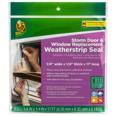 DUCK STORM DOOR & WINDOW  REPLACEMENT WEATHERSTRIP SEAL 1/4'' x 1/4'' x 17' NEW