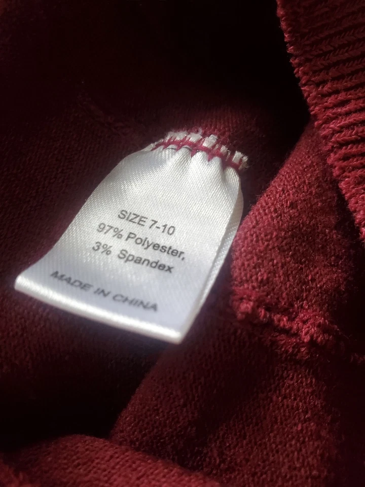 Medias de punto acanaladas borgoña talla 7-10 cálidas elásticas de invierno para niñas Foto 2 de 4