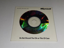 Microsoft Office Basic 2007 Software CD Disc w/ Product Key
