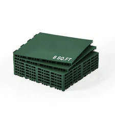 Uimoso Gym Flooring Set 8 PCS Interlocking PP Puzzle Tiles Green