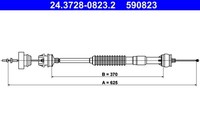 ATE Kupplungsseil Kupplungszug 24.3728-0823.2 FüR N5 7C 7B 7E 306 N3 7A Peugeot