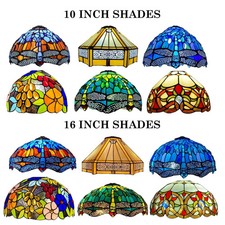 Tiffany style 10/16 inch Shade only Multicolor Handcrafted Art Stained Glass UK