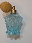 Vintage blue crystal glass perfume atomizer — photo 2