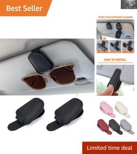 Versatile Magnetic Sunglasses Holders for Car Sun Visor Stylish Leather Clips