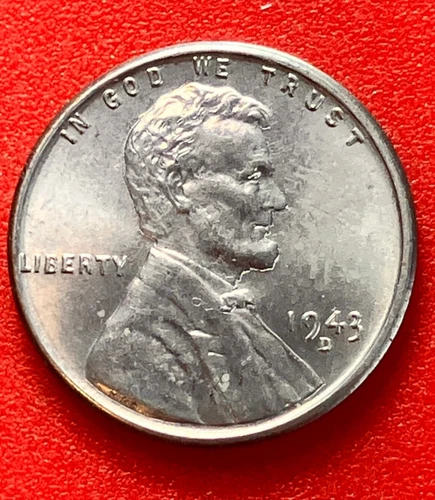 1943-D Lincoln Wheat Cent Penny GEM RD BU From an Original Bank Roll