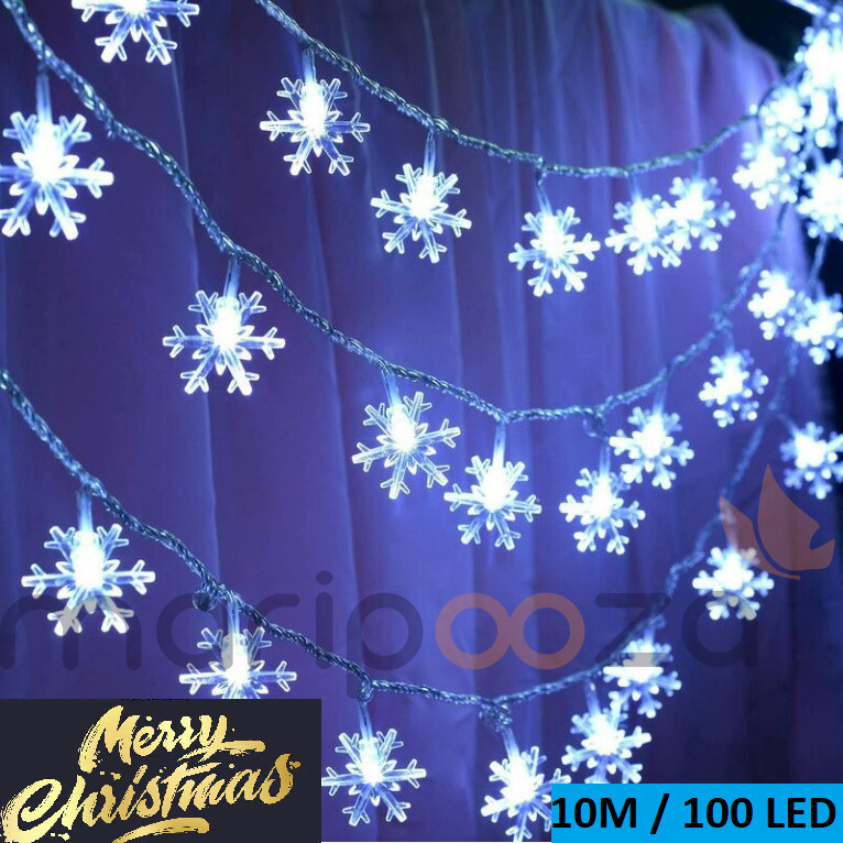 Guirlande lumineuse flocon de neige blanc 10M pour une déco féerique de Noël