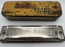 VINTAGE U.S. ZONE GEMANY KOSTLER CO. SWING BAND HARMONICA W/TIN CASE