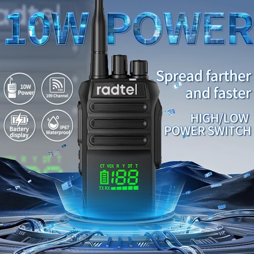 Radtel RT-493 IP67 Handheld 10W GMRS Long Range Two Way Radio Waterproof - Zdjęcie 4 z 7