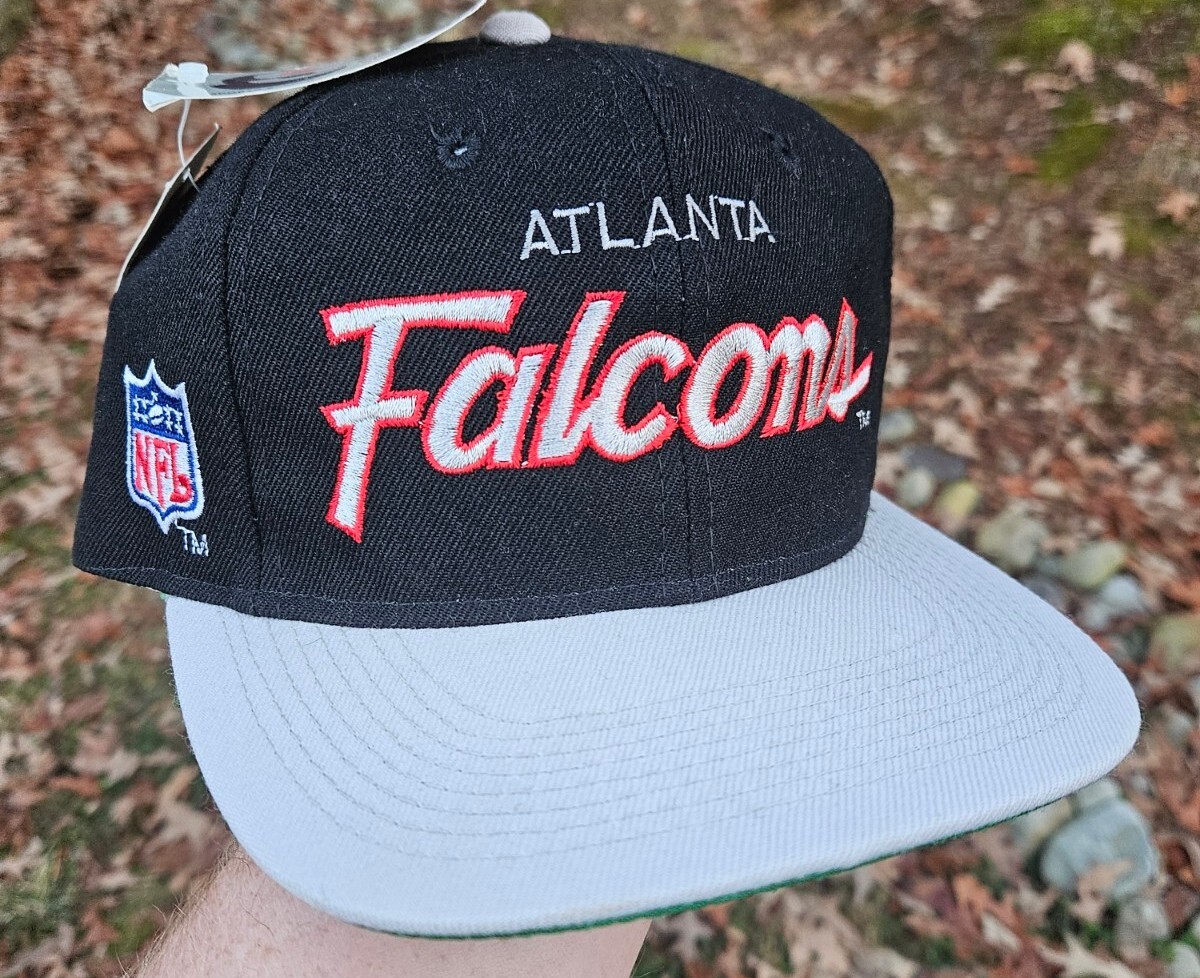 NOS Vtg Atlanta Falcons Script Snapback Hat Sports Specialties