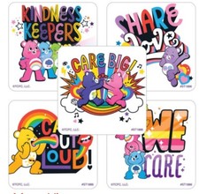 25 Care Bears Stickers Party Favors Teacher Supply rewards Kindness Keepers love