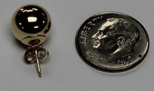 14Kt 14K Yellow Gold Polished Ball Stud Earrings Earring Backs 3mm-10mm PAIR