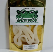 Fat 3 1/2" Split-Tail Eel   SALTY FROG Pork Rind Bait are made in the USA