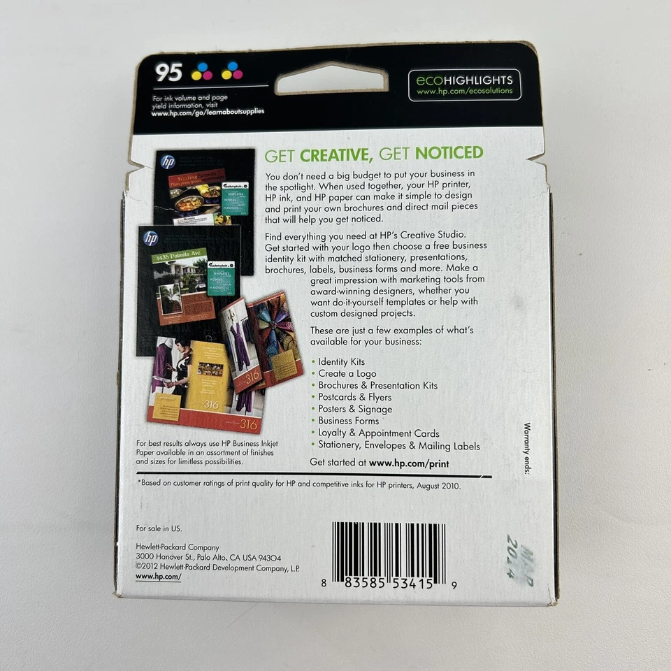 NEW OEM HP 95 Twin Pack Tri-Color Standard Yield Ink Cartridge CD886FN + 2 Exp - Image 4 of 4