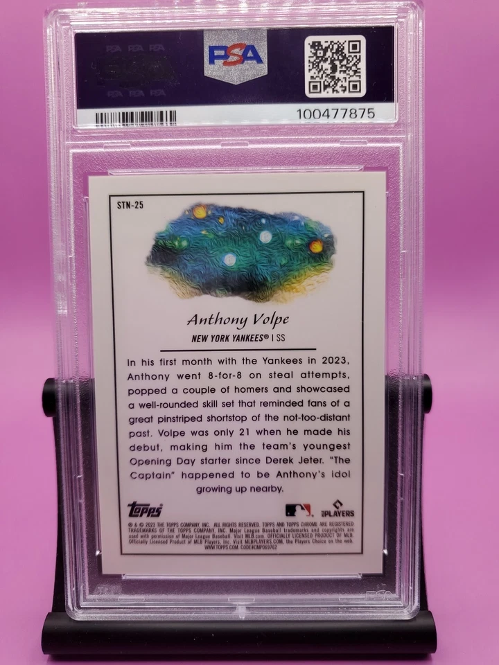 ANTHONY VOLPE 2023 TOPPS CHROME COSMIC STARS IN THE NIGHT #STN-25 RC PSA 9 - Image 2 of 2