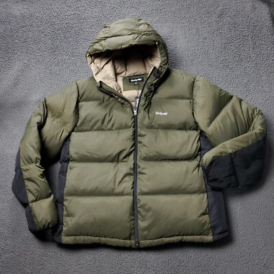 New ONLY NY Packable Snorkel Puffer Down Jacket Nylon Green Mens 