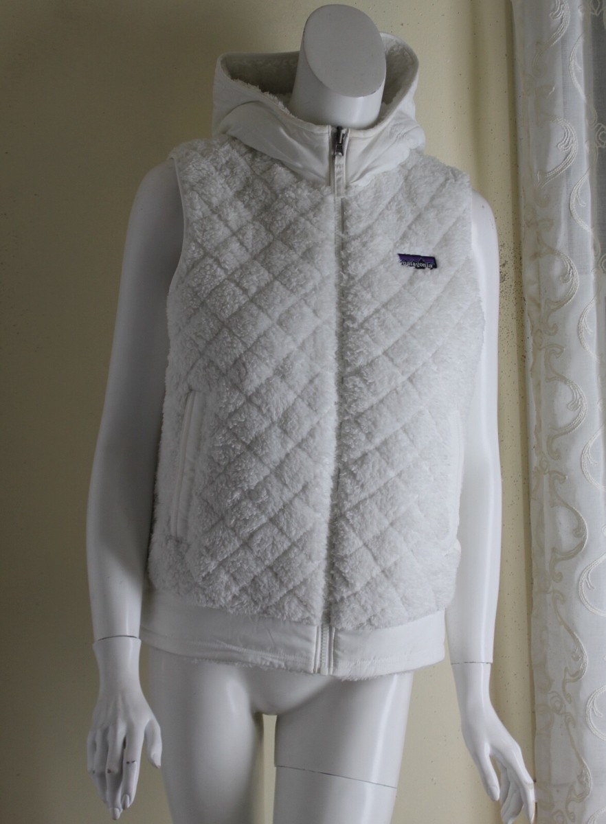 Patagonia -Sz S Lux White Art-to-Wear Sherpa Reversible White Vest