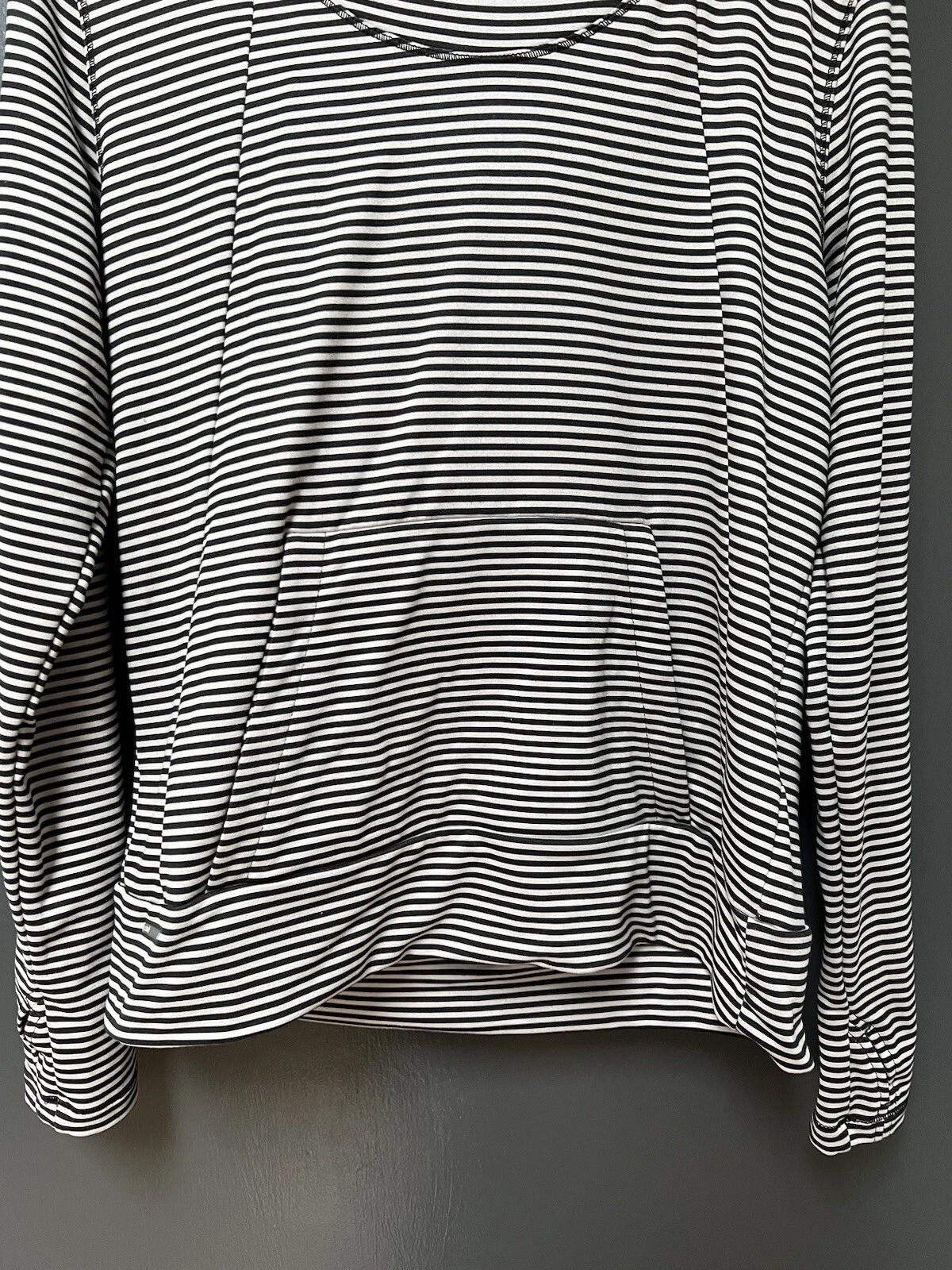 lole esma gray striped hoodie