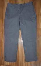 Womens Talbots Cropped Pants 8 Heritage Blue White Side Zip Capris