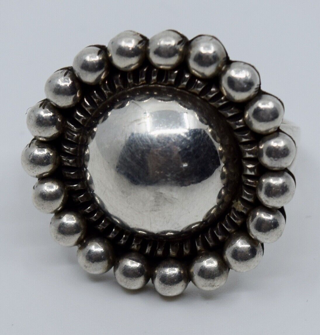 Amazing Vintage Native American Navajo Domed Turquoise Sterling Silver Sun Bracelet Old Amazing Vintage Native American Navajo Domed Turquoise Sterling Silver Sun Bracelet Old