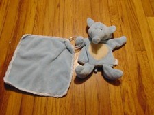 Stephan Baby Blue Elephant Hand Puppet Security Blanket Rattle Toy