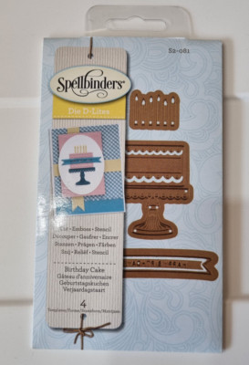 Stanzschablone Geburtstagkuchen Spellbinders, 4 tlg. , Die D-Lites S2-081