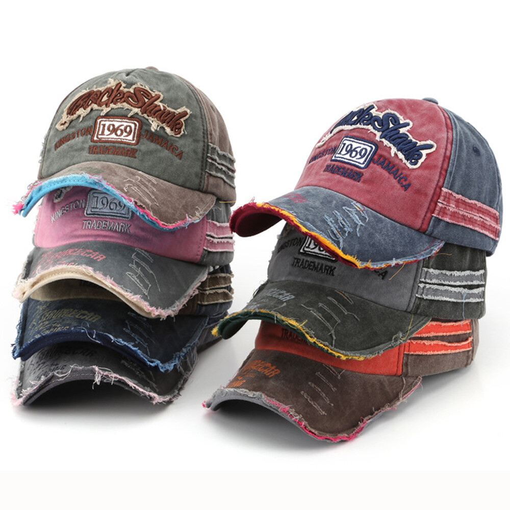 Vintage Washed Distressed Baseball Cap - 100% Cotton Dad Hat, Adjustable, Unisex