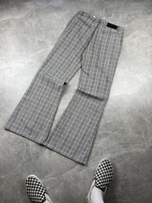 Moschino Vintage Rare Archive Flared Checkered Jeans Pants Made in Italy Size 42