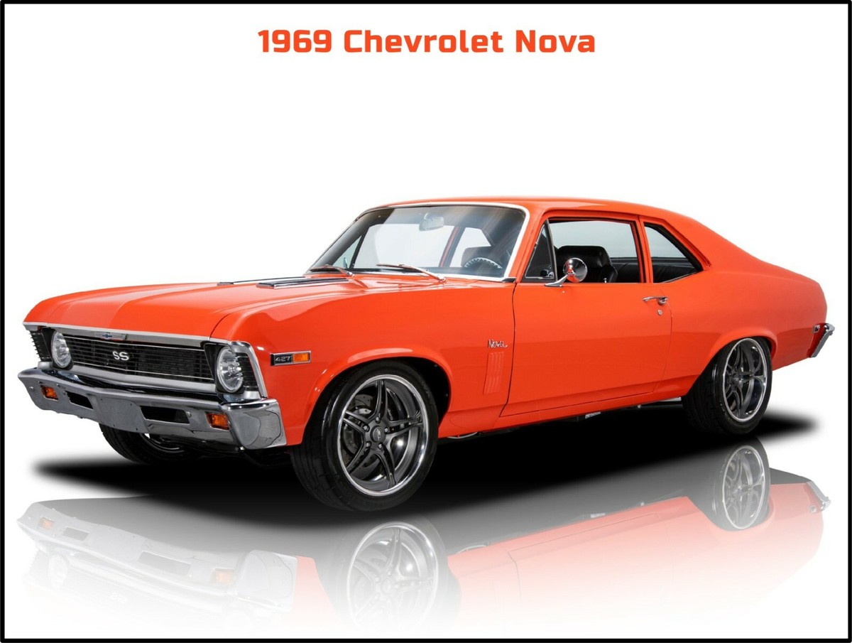 1969 Chevrolet Nova SS 427 NEW Metal Sign: Large Size 12 x 16