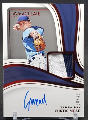 2023 Immaculate CURTIS MEAD Patch Auto Red #/49 IMA-CM TAMPA BAY RAYS