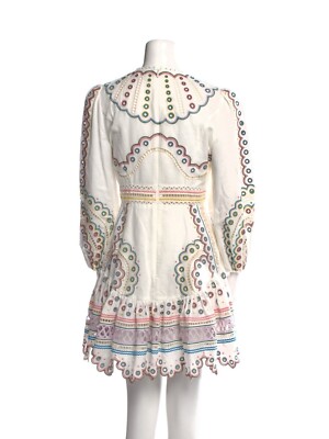 NWOT $1,150 Zimmermann Peggy Embroidered Multicolor Linen