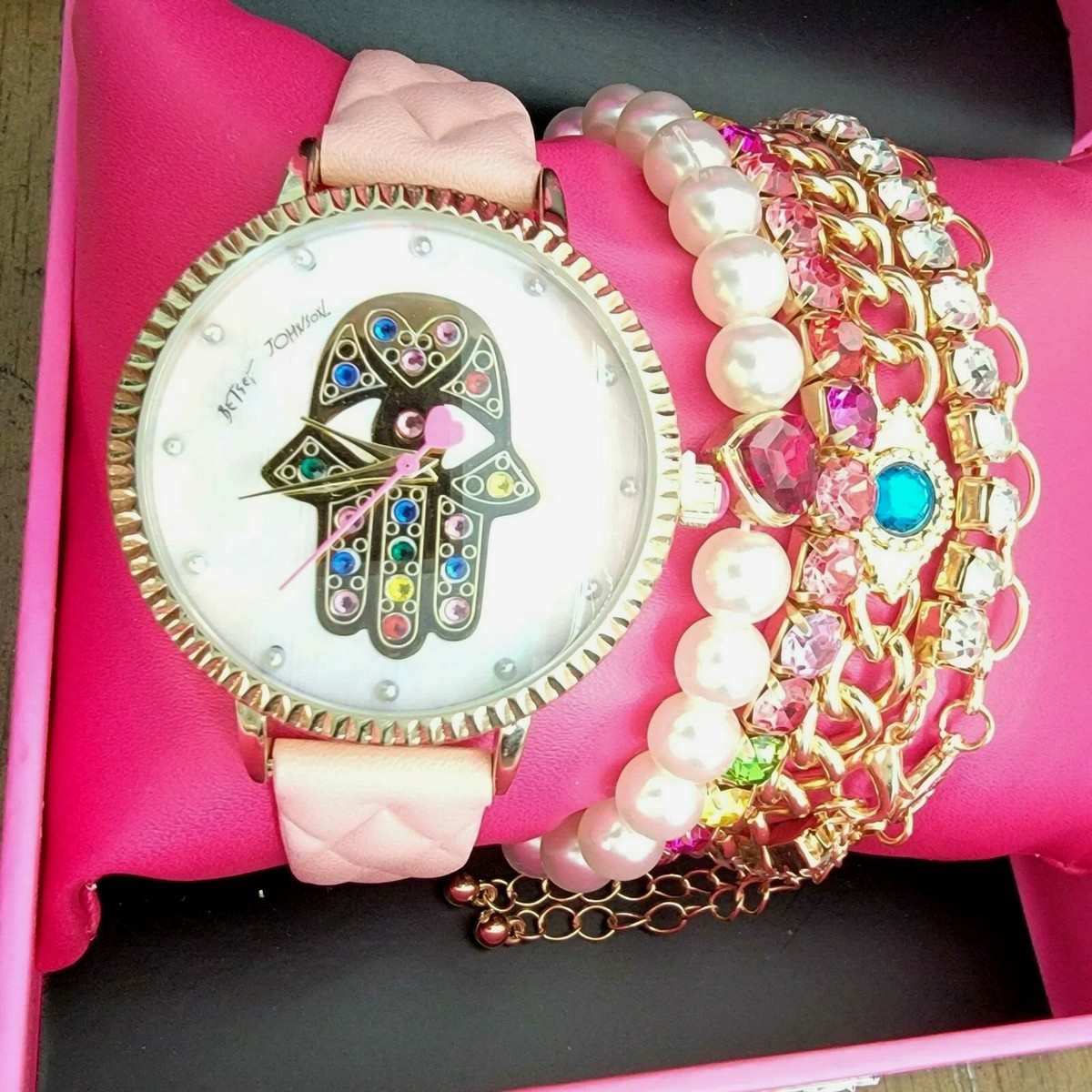 Betsey Johnson Mystic Hamsa Eye Watch with 4 Bracelets Gift Set NEW Betsey Johnson Mystic Hamsa Eye Watch with 5 Bracelets  main image 2