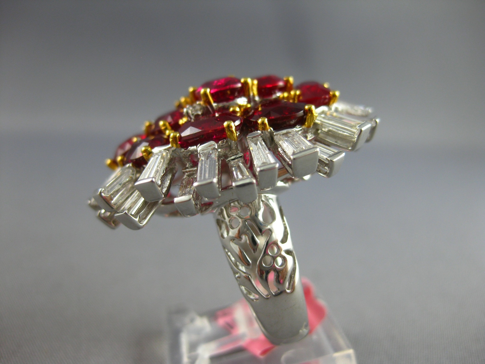 EXTRA LARGE 16.03CT DIAMOND & AAA RUBY 18KT 2 TON… - image 10