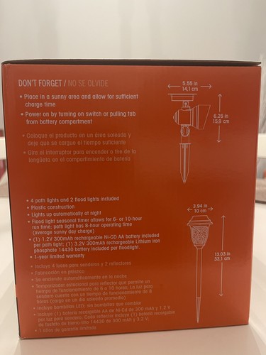 Portfolio Landscape 6 Pc Solar Path & Flood Light Kit. 5 Lumens Color Black - Picture 4 of 5