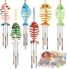 30 Pack Wind Chime Kit Make Your Own Fish Wind Chime Wooden Arts And Crafts For