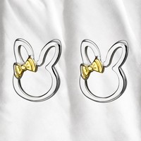Kinder Ohrstecker Hase 925 Sterling Silber Bicolor Vergoldet Ohrringe