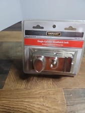 Defiant Single Cylinder Deadbolt Deadlock Nickel Entrance Door Lock 2 Keys