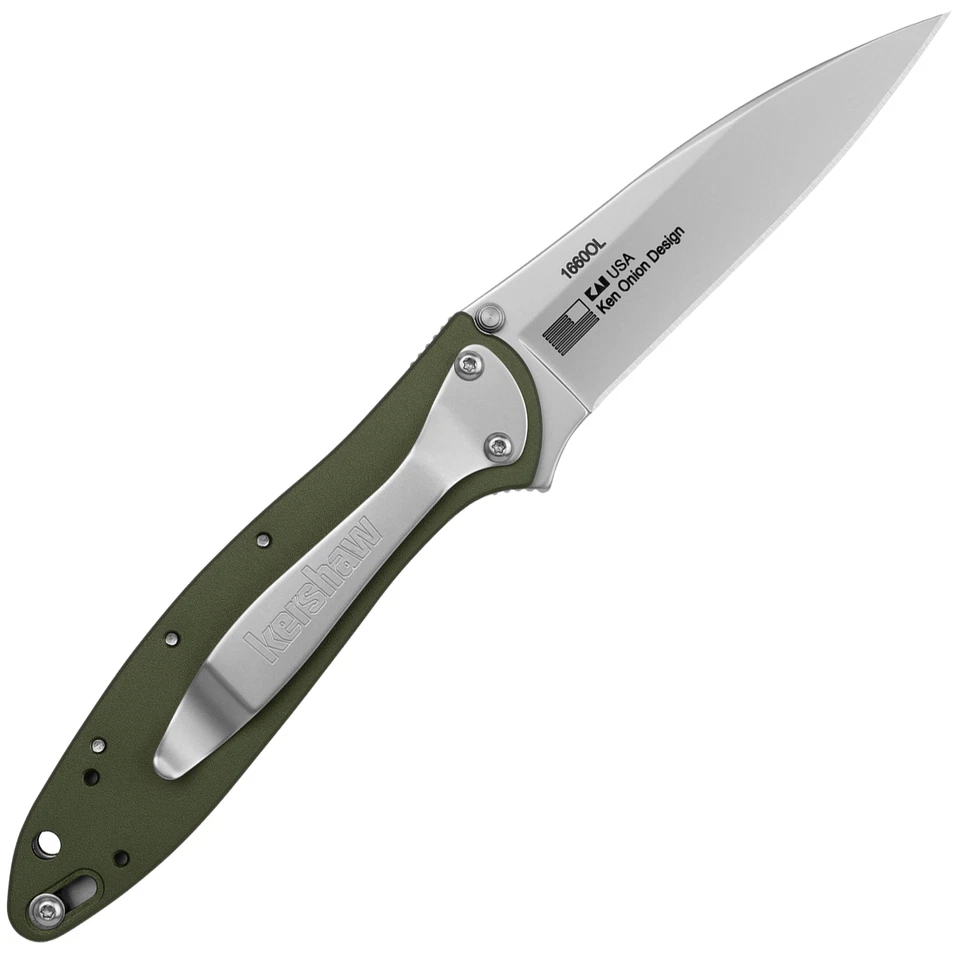 Kershaw Leek помощь складной нож 3 «14C28N стальное лезвие зеленый алюминиевая ручка - Изображение 3 из 4