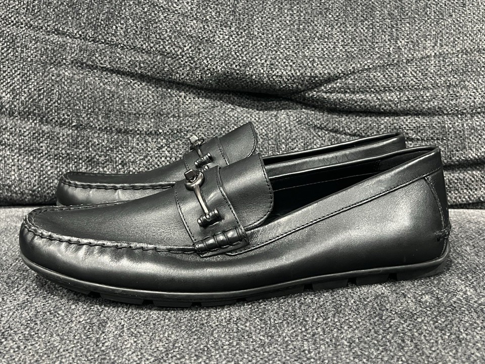 Coach Men's Signature Leather Chain Driver Loafer Shoe BLACK Sz. 11 | eBay