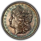 1884-O $1 Morgan Silver Dollar - Luster - PQ Neon Rainbow Toning - SKU-D7597