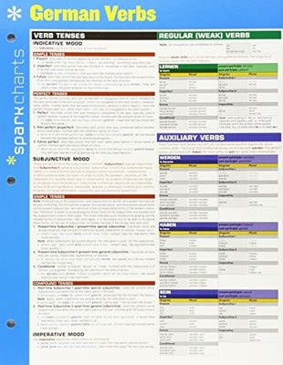 GERMAN VERBS SPARKCHARTS By Sparknotes *Excellent Condition*